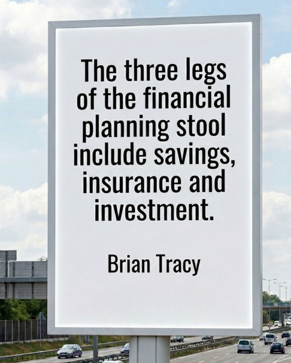 michaeljmerlin's tweet photo. Let’s be real:
Financial security isn’t built from income alone.
It’s built on balance.

Strong financial plans stand on three connected pillars.

1. Savings
2. Insurance
3. Investments

Ignore one leg, and the stool weakens.
Strengthen all three, and financial confidence grows. https://t.co/oMbw3QzaVm