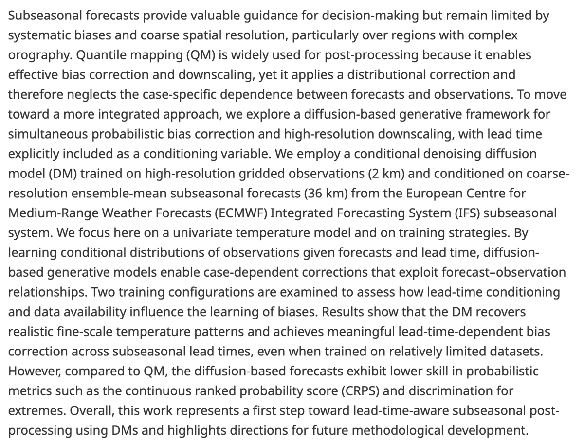 EnvDataScience's tweet photo. Recently published!

Joint bias correction and downscaling of subseasonal forecasts via diffusion models

👉https://t.co/JX05gGq9b7
✍️Maria Pyrina, Adel Imamovic, Dominik Bueeler, Christoph Spirig and Daniela I.V. Domeisen

#climate #subseasonalprediction https://t.co/8S8sROrqy3