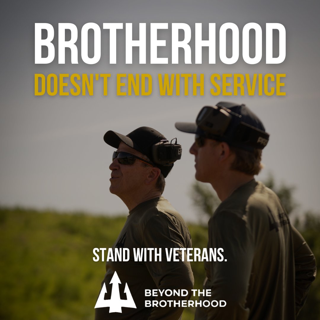 B_T_Brotherhood's tweet photo. We build brotherhood after service so veterans stay connected to accountability and purpose.
Stand with Beyond the Brotherhood and help keep veterans connected to purpose after service.
#BrotherhoodAfterService #VeteranCommunity #MissionContinues https://t.co/QYMtZPf0z0