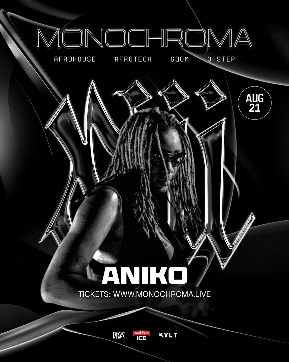 Monochromalive_'s tweet photo. Homegrown superstar🤭

Aniko returns to Monochroma XIII🖤 

A revered selector, curator, and dancefloor favourite whose impact on the scene speaks for itself.

August 21. First release tickets out now. 

https://t.co/yHrOpcjbGm https://t.co/pQMFOFny2H