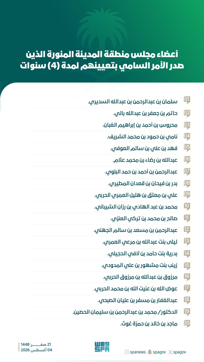 alsudairifamily's tweet photo. نتقدم بالتهنئة لسعادة الأخ/ سلمان بن عبدالرحمن بن عبدالله السديري بمناسبة صدور الأمر السامي الكريم بتعيينه عضو بمجلس منطقة المدينة المنورة .
متمنين له دوام التوفيق في خدمة دينه ومليكه ووطنه.

#السديري https://t.co/MlECawBoiD