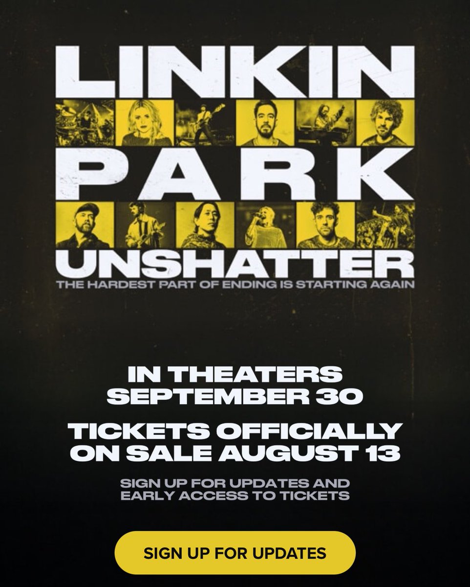 BroodingAnanas's tweet photo. LINKIN PARK UNSHATTER MOVIE OUT IN THEATERS SEPTEMBER 30‼️

THIS IS HAPPENING
https://t.co/wjX3M2IeHn https://t.co/3gQlcmzRLg