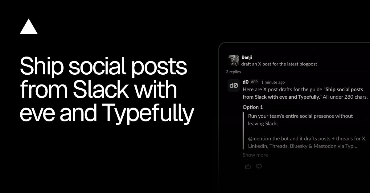 typefully's tweet photo. 𝚎𝚟𝚎 is the new agents framework by @vercel.

Check out this official template where Typefully powers the social media subagent 🔥 https://t.co/dehrJKI5tA https://t.co/8Ea9ZdQTQZ