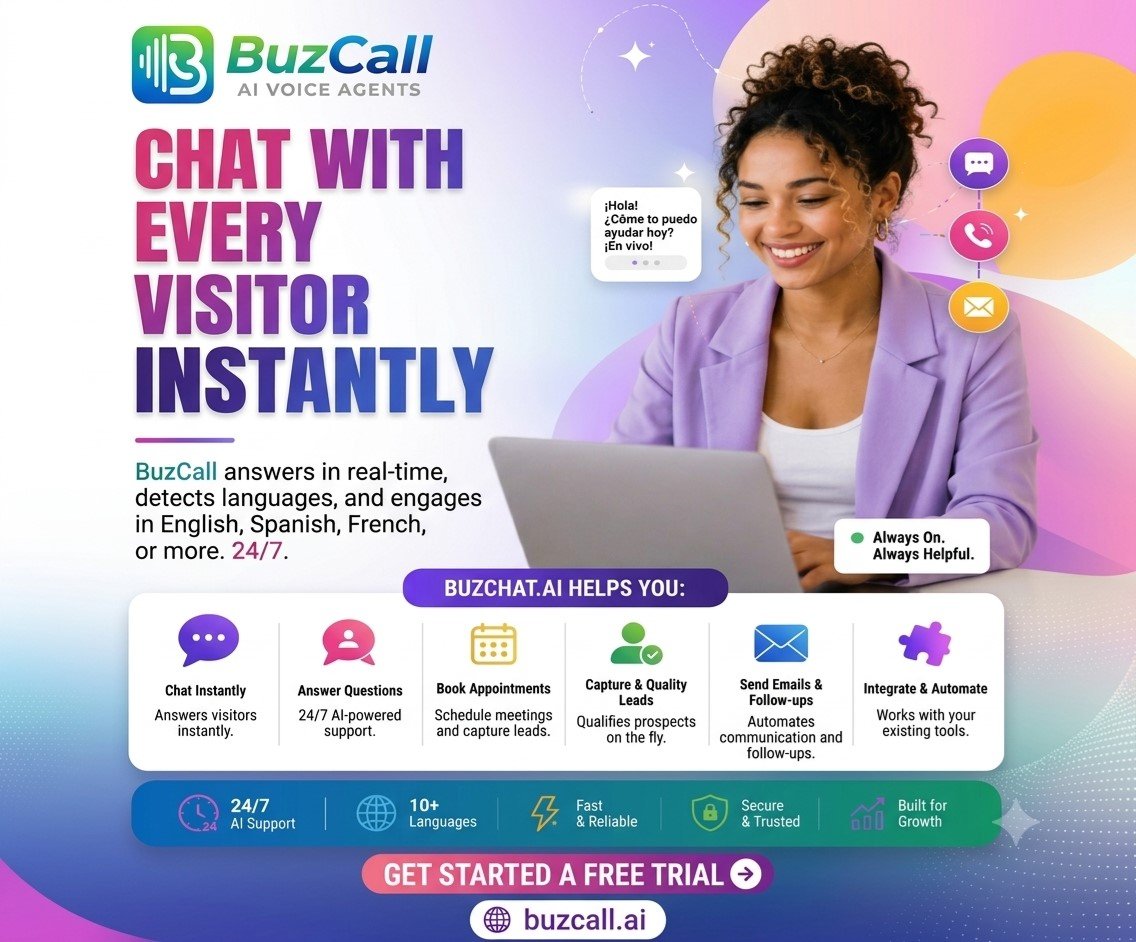 buzcall_ai's tweet photo. Every website visitor is a potential customer.
Don't lose them because nobody answered.

Every Website Visitor Deserves an Instant Answer.

🌐 https://t.co/cHIegVdk4b⁠

#BuzCall #AI #WebsiteChat #CRM #API #Webhooks #Automation #LeadGeneration #BusinessGrowth #WhatsApp #Saas https://t.co/FpeOpZhyJ3