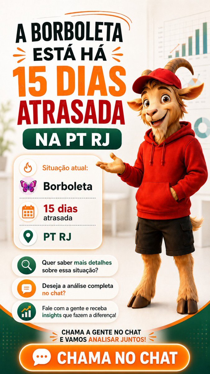 Bodedobicho's tweet photo. A Borboleta já está há 15 dias sem aparecer na PT RJ. 🦋👀
Quer entender melhor essa informação e acompanhar a leitura? Chama no chat que o Bodinho explica!
#atrasado #borboleta #jb https://t.co/gpxZ2zEK8A