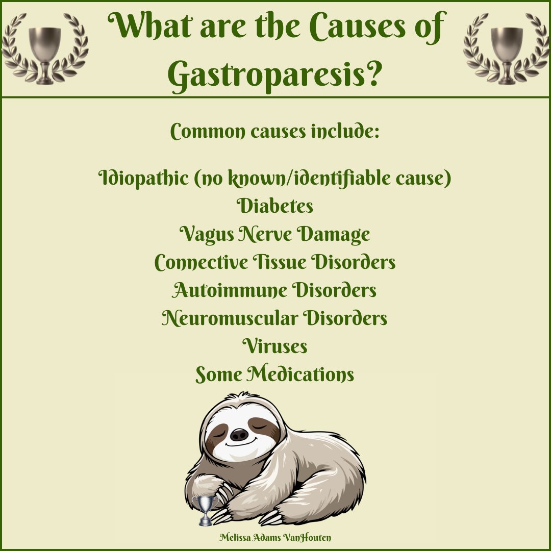 melissarvh's tweet photo. Not an exhaustive list. Diabetes=most common known cause; however, many cases=“idiopathic,” or no known cause. We celebrate the #GPChangemakers who seek the underlying causes &amp; understand that a diagnosis w/o a clear cause is difficult to accept.

#CureGP #Gastroparesis https://t.co/pyyGHGOwiy