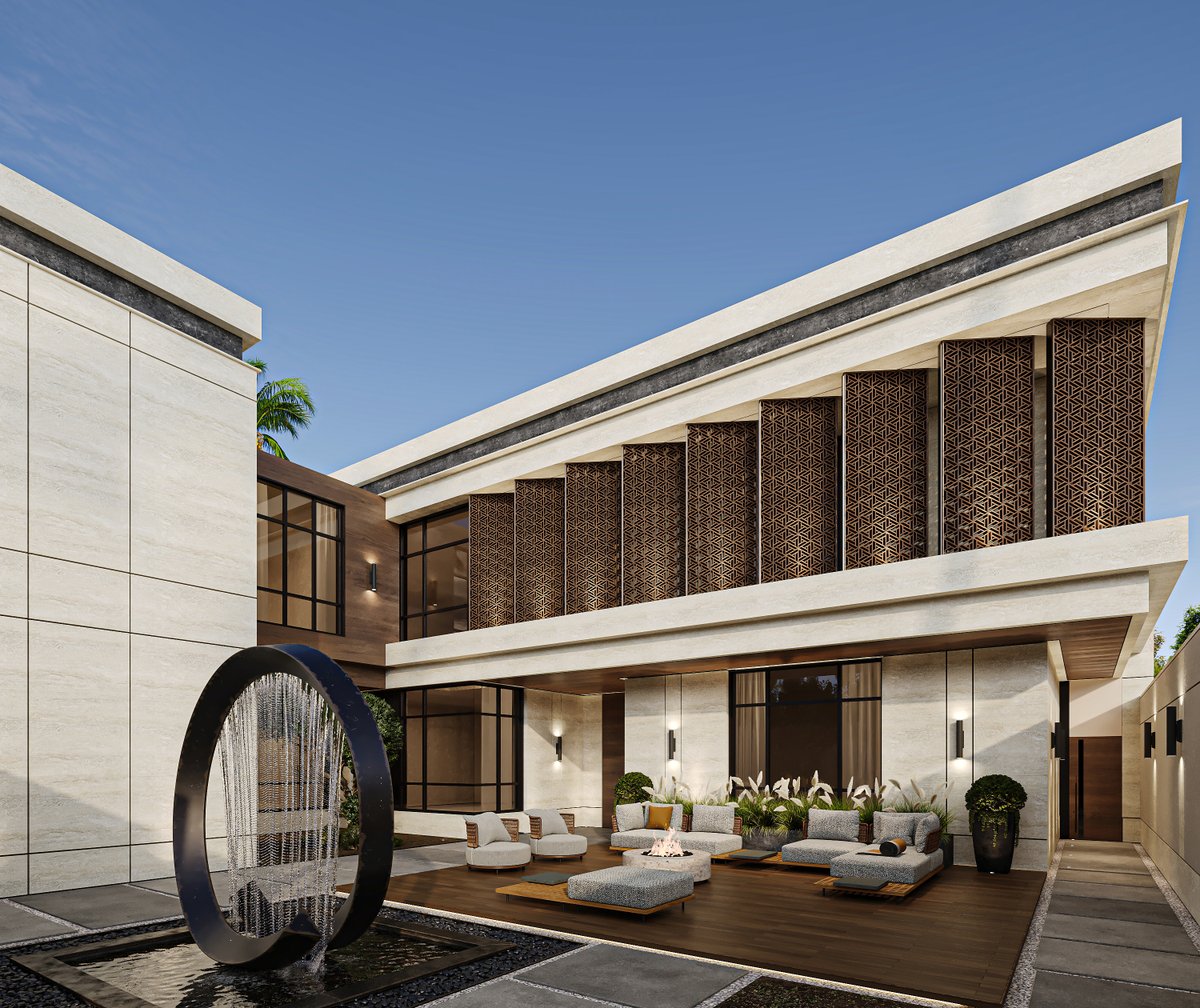 maroon_arch's tweet photo. Architecture is not merely about creating spaces, it's about shaping experiences.

Defined by clean geometry, warm natural materials, and carefully curated details, this private residence balances timeless elegance with contemporary sophistication. Every element, from the sculptural entrance to the tranquil courtyard, has been designed to create a seamless dialogue between architecture, light, and landscape.

A home where luxury is expressed through proportion, craftsmanship, and enduring simplicity.

📍FGR VILLA
🏡RIYADH, KSA