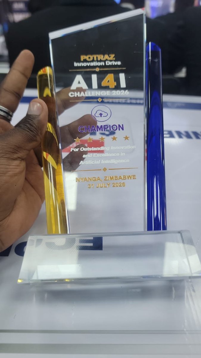 MahSuccess's tweet photo. What an honor to be part of AI4I challenge and to add value to the efforts of the Zimbabwean government  toward technology. I'm very humbled on behalf of my team and institution. We are humbled to the President,Ministry of ICT, the Minister herself and Potraz #Dawahealth #DawaMom https://t.co/5QT0XCDWS4