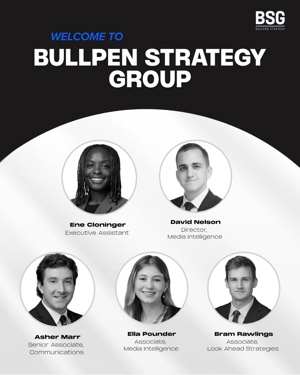 BullpenStrat's tweet photo. We're excited to announce 5 new hires &amp; 13 promotions across our Communications, Research, and Media Intelligence practices!

This is our largest class of promotions in BSG's 7-year history - more: https://t.co/YZD0a3gBHX https://t.co/ZJLpGtsGNZ
