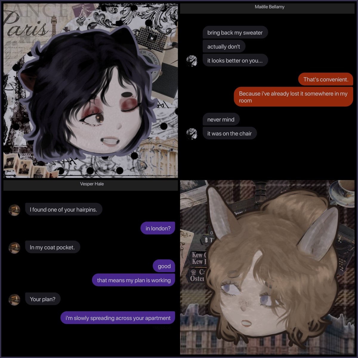 byNoreli_'s tweet photo. archived messages. #01 
#ÉclipseMist #VesperHale #MaëlleBellamy #Vespaëlle https://t.co/aoXJHXl40u