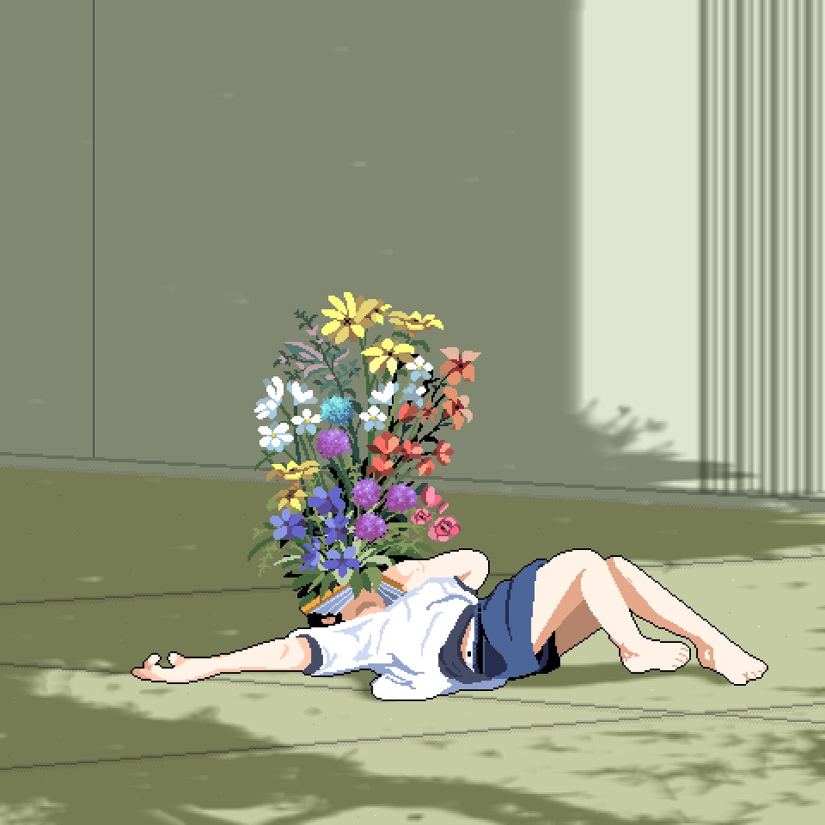 wynnpxl's tweet photo. “ฝันกลางวัน🌻”

Take a little time to daydream on a cloudy day! ☁️😴

hashtags: #pixelart #digitalart #ドット絵 https://t.co/VpttDW0EpQ