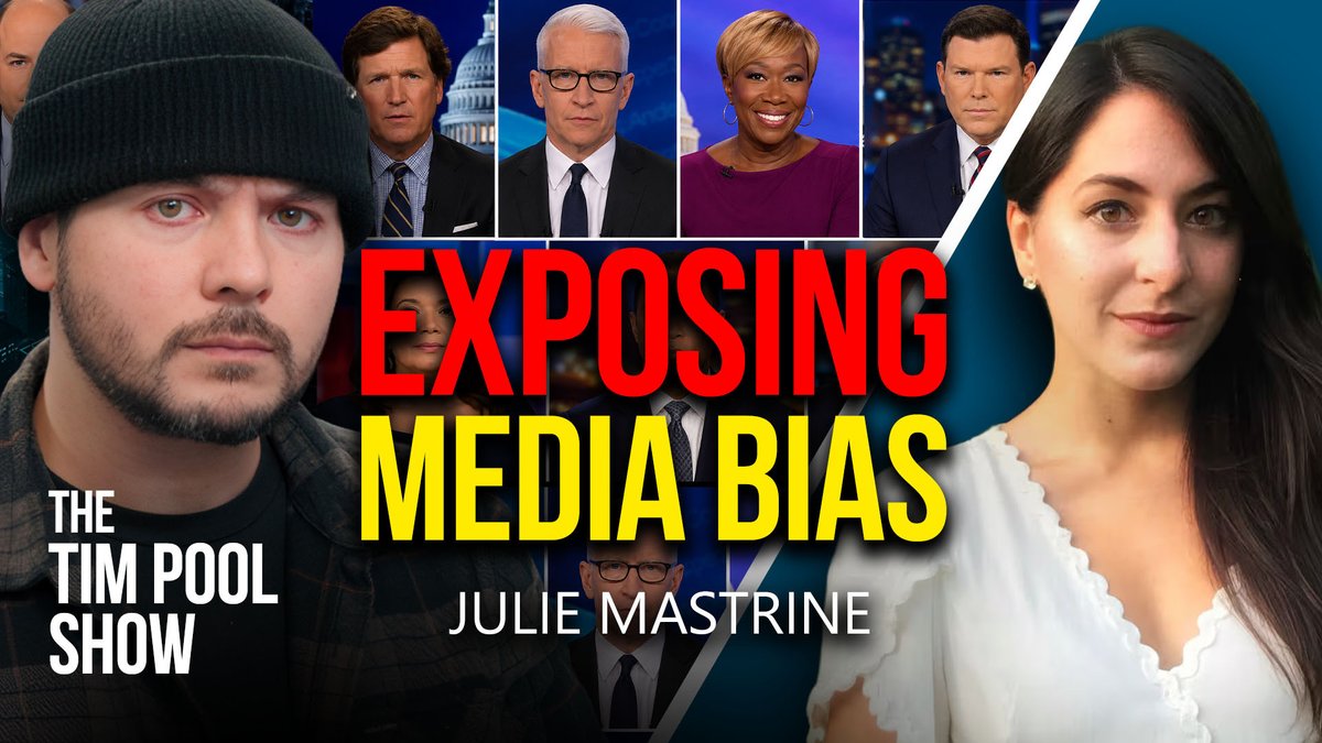 TimcastNews's tweet photo. It’s no secret that the corporate media has some serious bias. 

Tim Pool sits down with Julie Mastrine of @AllSidesNow to discuss the bias found in today’s media & how to navigate the news in the era of advocacy journalism. 

Check out The Tim Pool Show on YouTube & Rumble!

https://t.co/kmVEeqYFBK