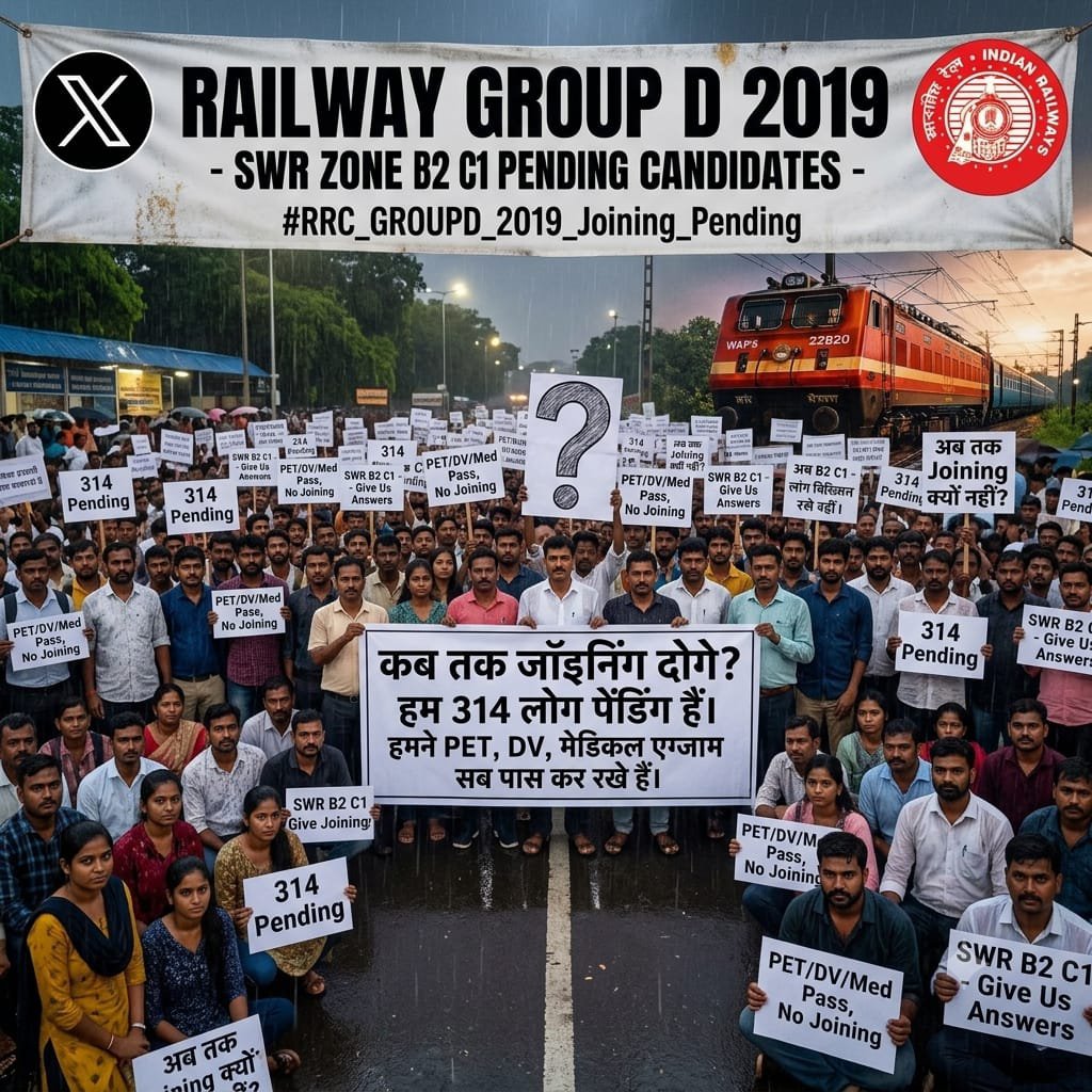 rameshwar714's tweet photo. @KranthiPotturi @narendramodi @AshwiniVaishnaw @VSOMANNA_BJP @RailMinIndia @GM_CRly हम सब 4 साल से इंतज़ार कर रहे है, #cen012019GroupD CBT+PET पास B2-C1 मेडिकल अभ्यर्थियों को समस्त #RRCCR #RRCSWR पोस्ट रिक्त न होने के कारण पैनल नही दे रहे है। हम सब @RailMinIndia @GM_CRly  @AshwiniVaishnaw अनुरोध करते है की B2-C1 मेडिकल Candidates को जल्द से Joining दी जाए। https://t.co/MFP8h4HIbg