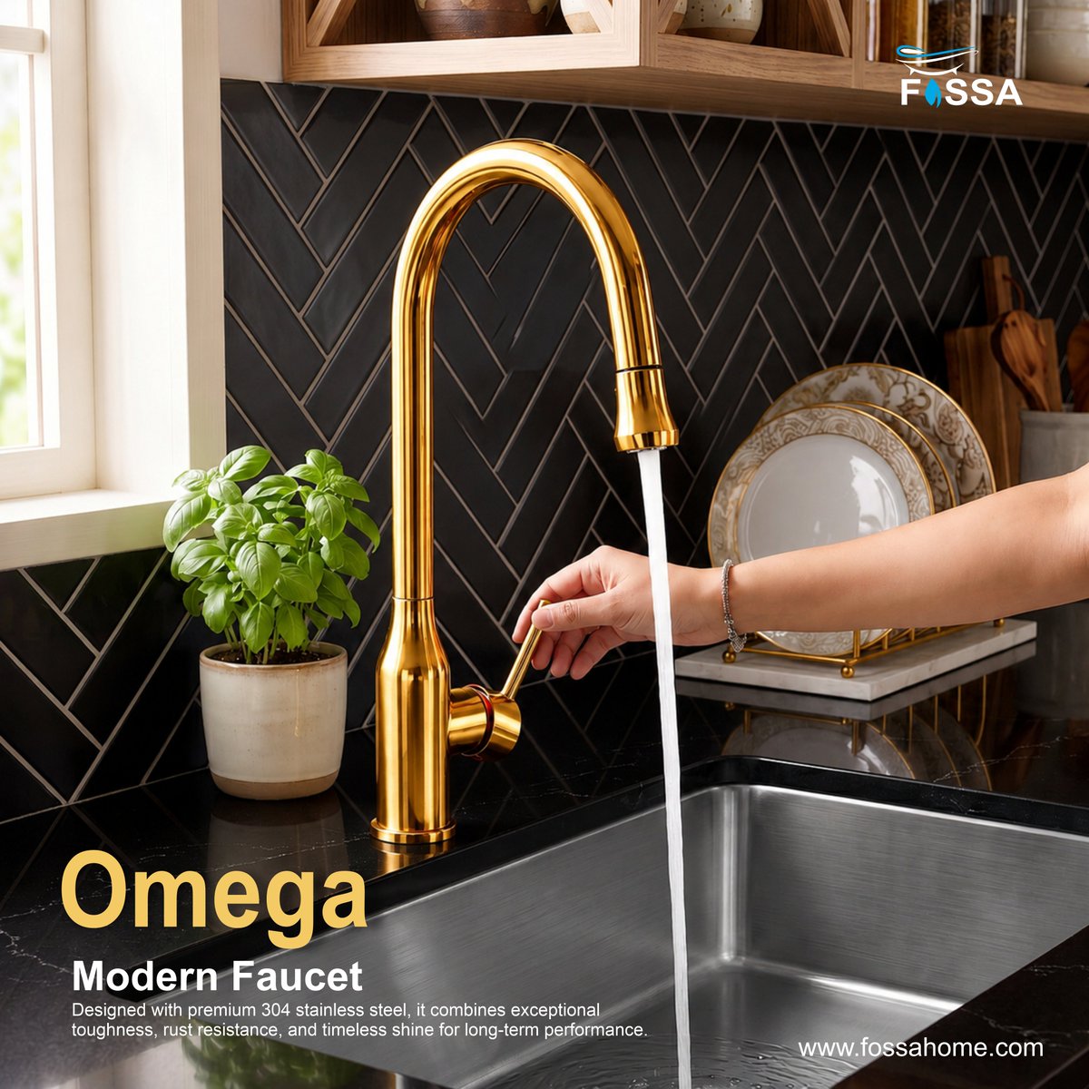 fossahome's tweet photo. Make your kitchen shine with the FOSSA Omega Modern Faucet ✨
A radiant golden finish, smooth single-lever control and premium 304 stainless-steel construction—all in one elegant design.
Explore: https://t.co/cIX644CBjH

#FossaHome #OmegaFaucet #ModernKitchen https://t.co/xv2NyQZBK3