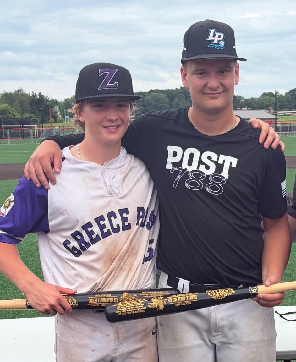 JackRawlings_29's tweet photo. Grateful for the opportunity to compete on the Greece Post Jr Legion Team in the American Legion league.  I was awarded the Big Stick award for my performance in playoffs. 
Hit .455 with OBP .600
6 runs scored
Went 3 for 3 in the elimination game
2 triples, 1 single, 1 walk 3RBIs https://t.co/dU07yLsXrR