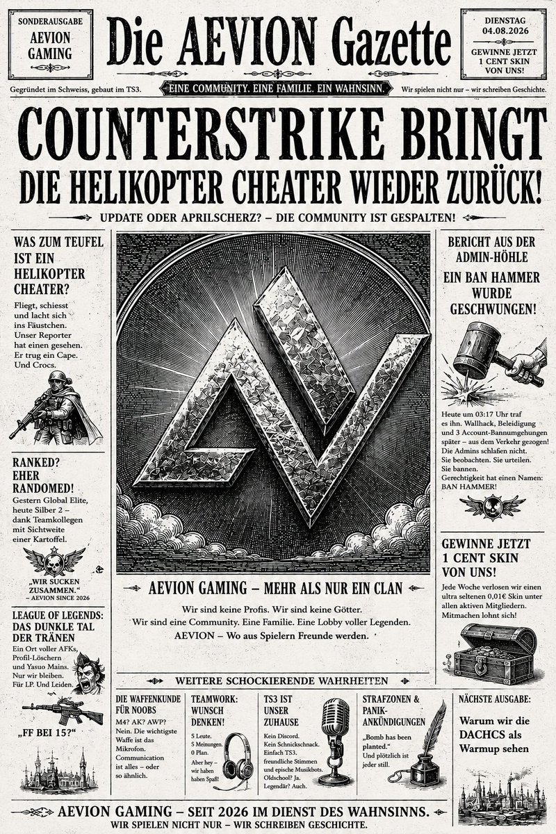 AevionGamingde's tweet photo. Extrablatt! Extrablatt! https://t.co/N0lthpYKGA