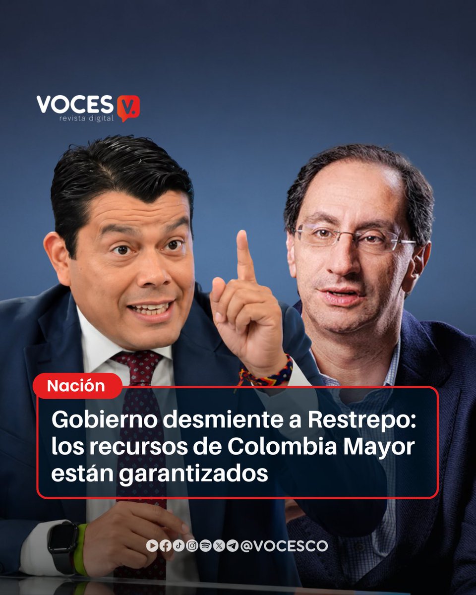 vocesco's tweet photo. #Voces | El director del Departamento para la Prosperidad Social (DPS), Mauricio Rodríguez Amaya, aseguró que los recursos del programa Colombia Mayor están plenamente garantizados para 2026 y desmintió las afirmaciones sobre una presunta falta de presupuesto para su ejecución.

Rodríguez explicó que el programa cuenta con una asignación de 8,4 billones de pesos, suficiente para cubrir los 12 ciclos de transferencias previstos durante el año. Además, indicó que ya se ejecutaron seis ciclos de pago y que los recursos para los seis restantes están asegurados, lo que garantiza la continuidad de las ayudas para cerca de tres millones de personas mayores beneficiarias.

El director del DPS hizo un llamado a evitar la desinformación y reiteró que no existe un déficit financiero que ponga en riesgo el programa, por lo que las transferencias continuarán desarrollándose con normalidad durante el resto de 2026.