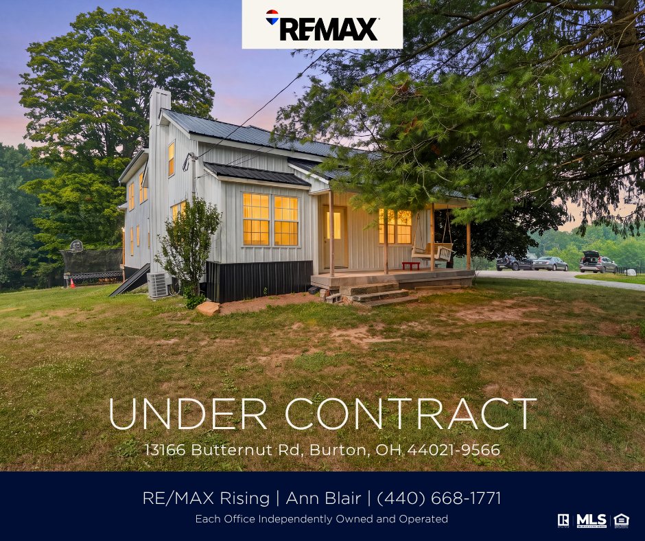 remax_rising's tweet photo. Exciting Update! This home is UNDER CONTRACT!
#undercontract #remax #OhioHomesForSale #BurtonOhio #remaxagent https://t.co/FIVXAZ47q1