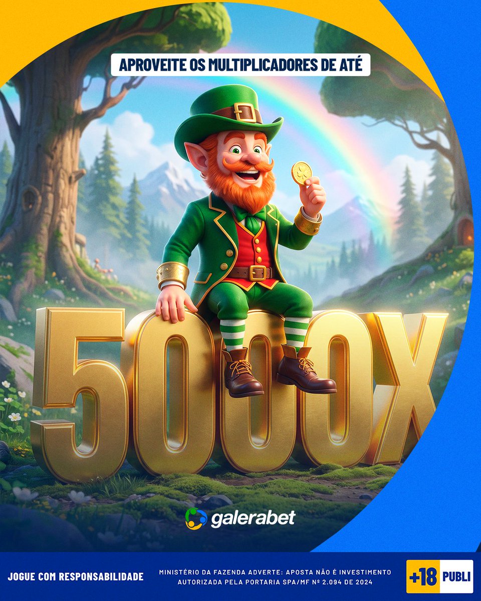 galerabet's tweet photo. ENTRE NA AVENTURA! 🤩

No Greedy for Gold, encontre o pote de ouro e aproveite a chance de conquistar multiplicadores de até 5000x! 🤔 

E aí, pronto para encontrar o ouro no fim do arco-íris? 👀👀

🔞 Jogue com responsabilidade. https://t.co/w2he1I1P10