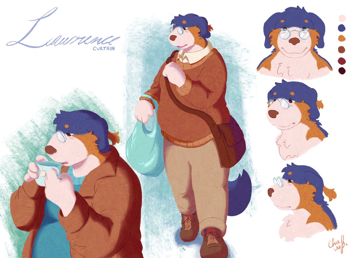 CheeseBerrycak3's tweet photo. I did a new ref sheet for my little boy, this time a proper one   

#furry #furryart #furryoc #drawing #dog https://t.co/t8XZa3MJqf