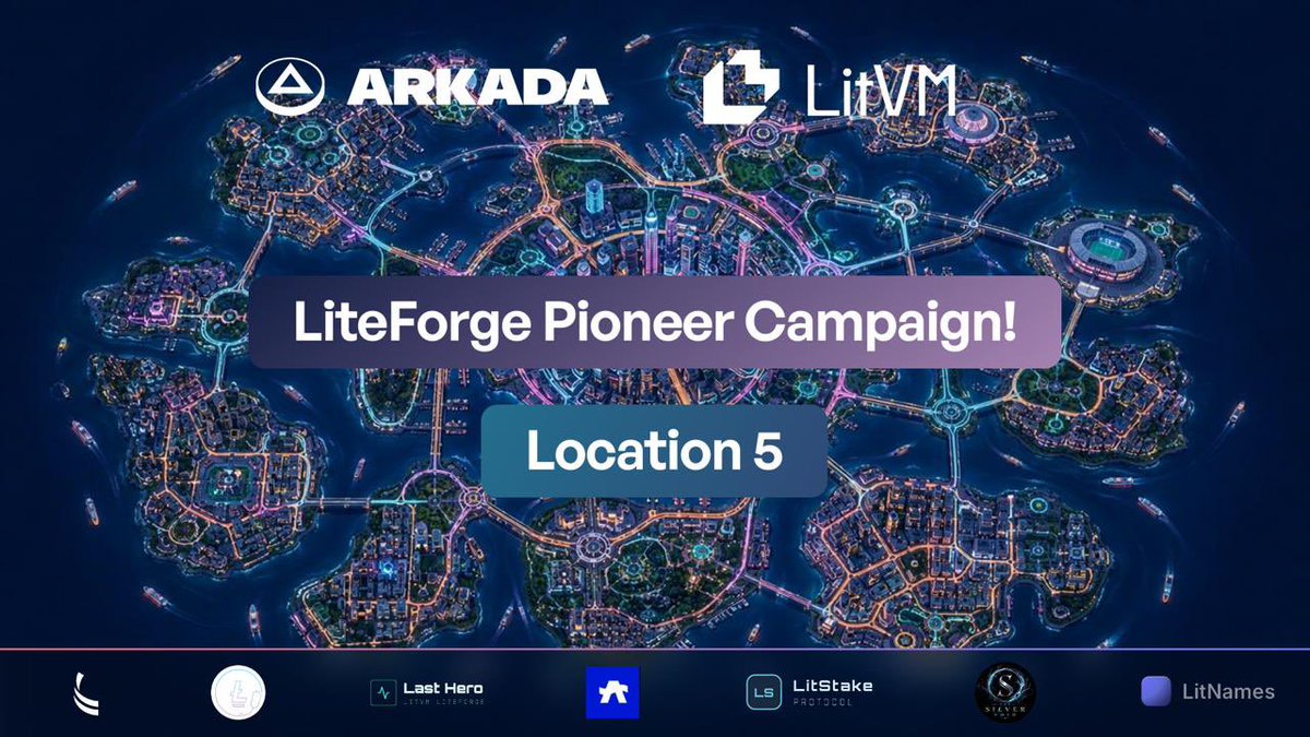 Arkada_gg's tweet photo. LiteForge Pioneer Campaign: Location 5 is now open on Arkada ⚡️

A new set of quests is now available, giving you even more ways to grow your @LitecoinVM activity and earn LitPT Points through Arkada. 

🚀 Earn 200 LitPT Points for every quest in this location!

The competition is getting even bigger: the campaign prize pool has already reached 2.7 ETH.

🔗 https://t.co/Lm4qLSt5UF

Projects inside Location 5: @The_SilverVoid, @AthesOrg, @litclinicxyz, @0xLitnames, @LitStake, @Fenus_protocol, Last Hero

Complete the new quests, earn LitPT Points, climb the leaderboard, and help push the ETH reward pool even higher.
