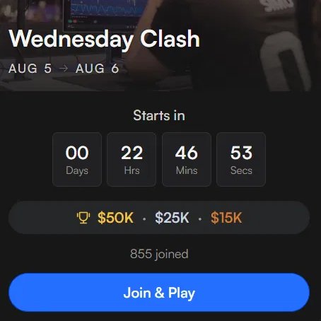 TourneyTraders's tweet photo. New free prop trading tournament: ForTraders "Wednesday Clash" 🔥

📊 Forex | Free entry | Aug 5 → Aug 6 (1day)
👥 855 already joined
🏆 Prizes: $50K + $25K + $15K
⏳ Starts in ~23 hours

Link to join in the comments 👇

#PropTrading #ForexTrading https://t.co/uU0QAVn4Wd