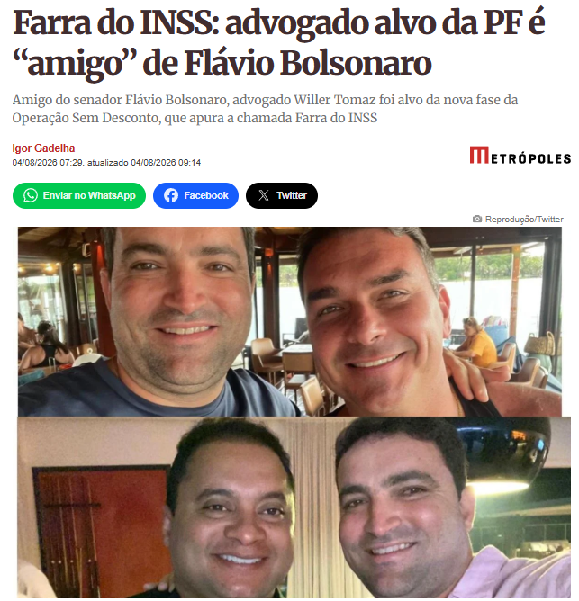 Helenasth's tweet photo. Flávio Bolsonaro chamou Willer Tomaz publicamente de meu amigo na CPI da Covid em 2021.
Em 2025, os dois viajaram juntos para a Flórida, nos Estados Unidos,em um avião particular.
 Registros indicam que Flávio e Willer sacaram R$ 1,5 milhão em um cassino de Las Vegas em 2019 https://t.co/Cl6K3Dnva0