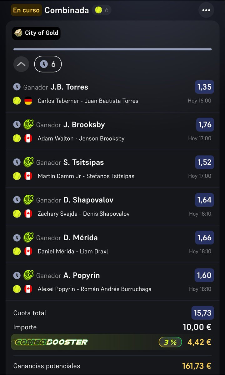 FMSbets's tweet photo. Monteiro ha perdido el primer partido ❌
Como ayer no enviamos ninguna apuesta y aún no ha empezado la jornada en Montreal, vamos a volver a intentarla añadiendo a Tsitsipas + Popyrin 
Día 7
Saldo:223.93 https://t.co/yTNM8jn0Dd