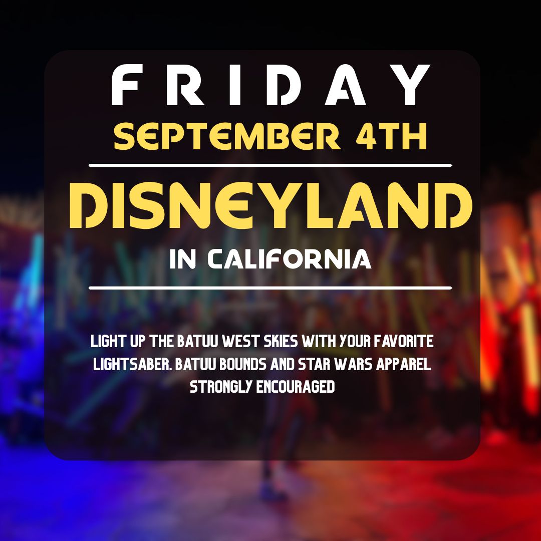 SWGEDiscord's tweet photo. ⚔️ Lightsaber Meetup: Fri, Sept 4 @ 7:30PM PT
📍 TIE Echelon, Galaxy's Edge, Disneyland
All sabers welcome (no weapons/blasters). Batuu bounds encouraged. Free event, Disneyland admission required. Creators: check in 15 min early.
🔗 https://t.co/z0mfa5zgIA https://t.co/EJtzz4blKs