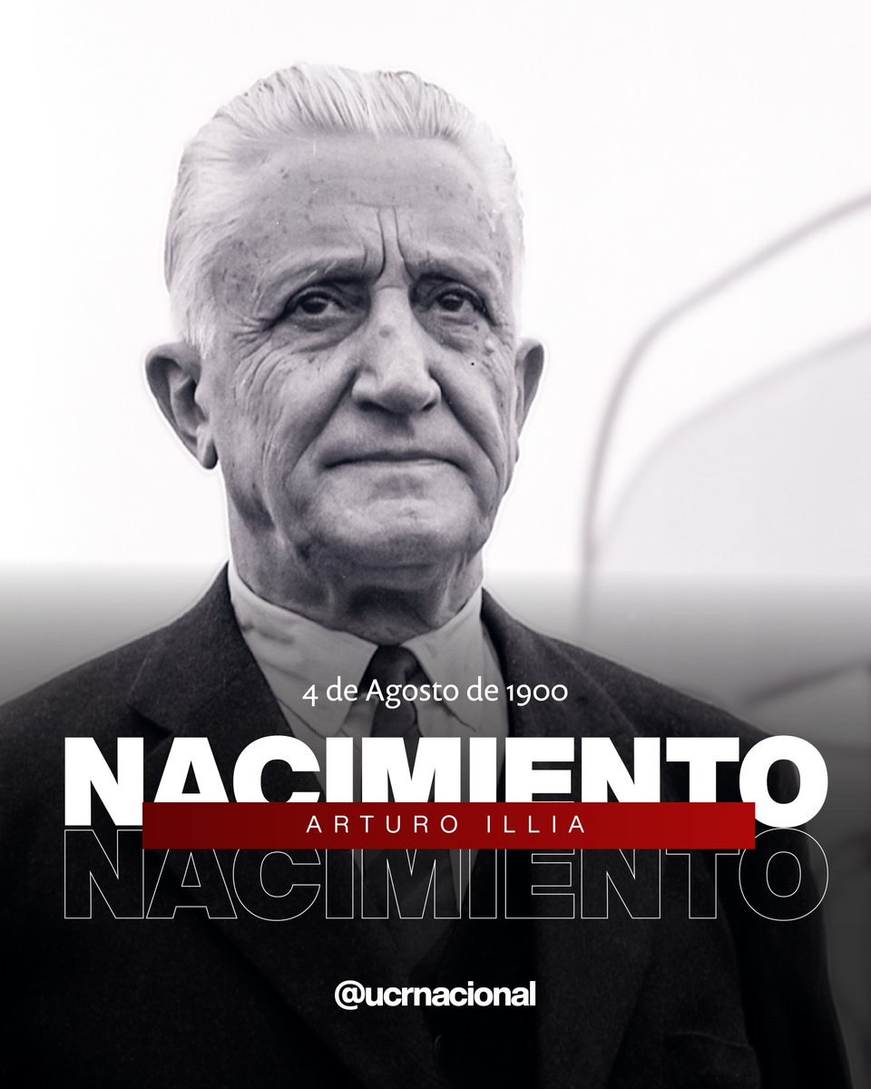 UCRNacional's tweet photo. ARTURO ILLIA: LA POLÍTICA AL SERVICIO DE LA GENTE

A 126 años de su nacimiento, recordamos al presidente cuya gestión demostró que es posible administrar con transparencia, fortalecer la educación, impulsar el desarrollo nacional y poner al Estado al servicio de las personas. https://t.co/rkAV0fuhAg