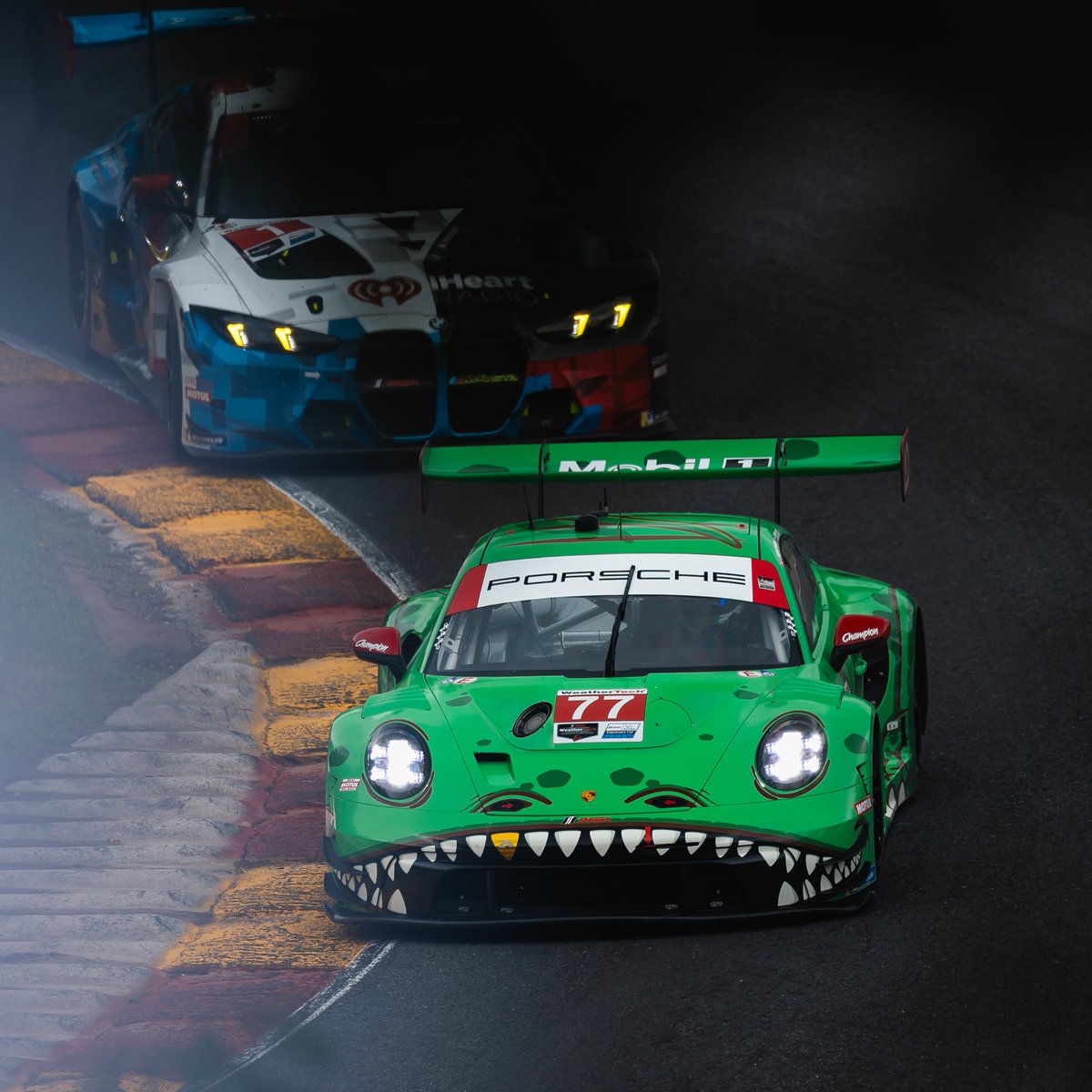 PorscheRaces's tweet photo. #IMSA - @HarryKingRacing and @NickTandyR put in an impressive performance at the #IMSA 6-hour race @RoadAmerica: the Britons 🇬🇧 secured a podium finish in GTD-Pro class. Their @AORacingUSA's #911GT3R, nicknamed ‘Rexy’🦖, crossed the line in 2nd place.

#Porsche #Raceborn @IMSA https://t.co/qE6aluuuir