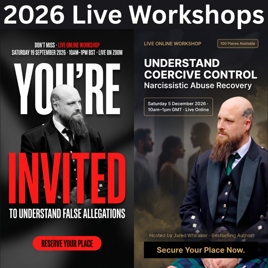 jaredwauthor's tweet photo. Two sessions still ahead this year, worth knowing about if either speaks to you or someone you know.

Saturday 19 September: Understanding False Allegations, What You Need To Know. Three hours, live, not recorded.

Saturday 5 December: Understanding Coercive Control and Narcissistic Abuse Recovery. Live online, open to anyone, any gender.

September: https://t.co/fpXviiirXh

December: https://t.co/lSw4inacr6

#Workshop #FalseAllegations #CoerciveControl