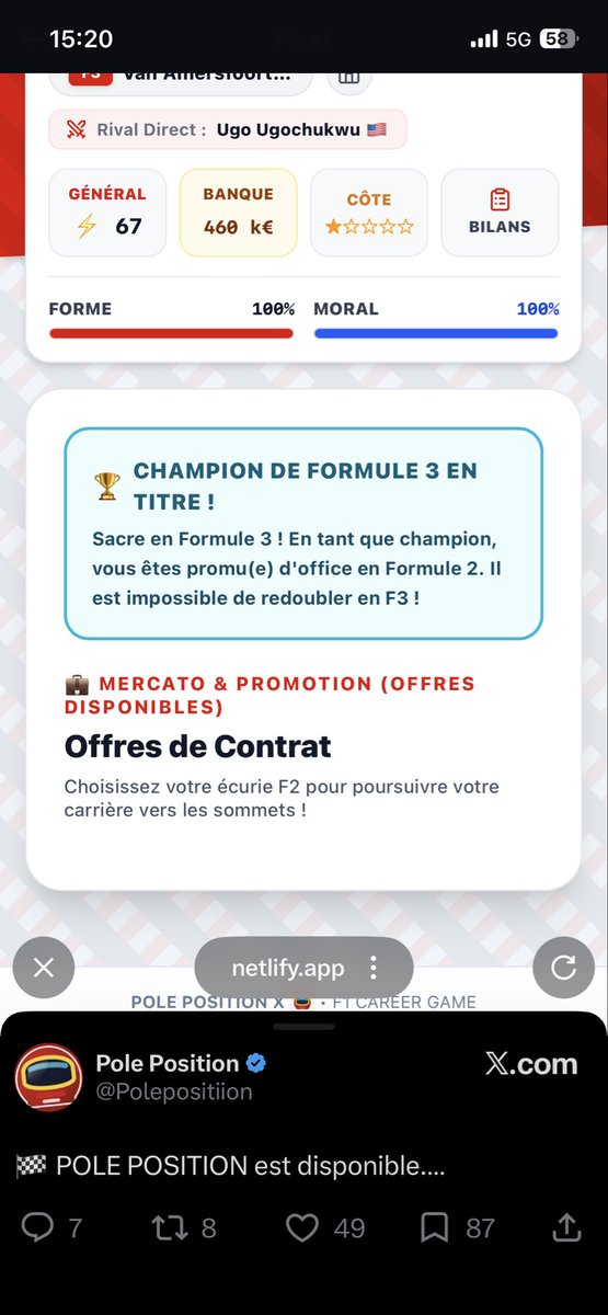 golnlfrdvz's tweet photo. @Polepositiion Bonjour, bloqué en fin de F2 aussi https://t.co/XDAeoBZCoc