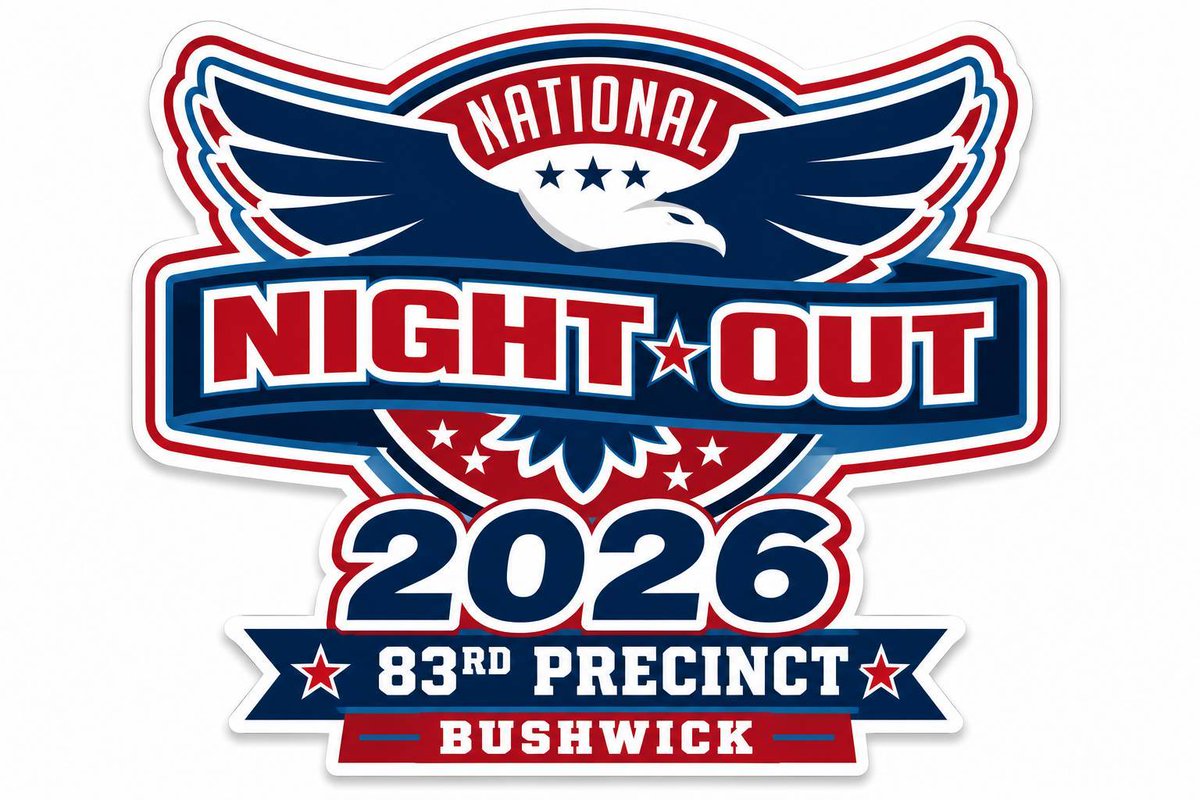 NYPD83Pct's tweet photo. Be sure to join us TODAY for National Night Out (&amp; the only sunny day of the week!) 

-DJ
-Free Food
-Giveaways
-Bounce House
-Face Painting
-Airbrush Tattoos
&amp; MORE!

3pm to 6pm on Menahan St between Knickerbocker &amp; Wilson !! https://t.co/LWLu85P6zq