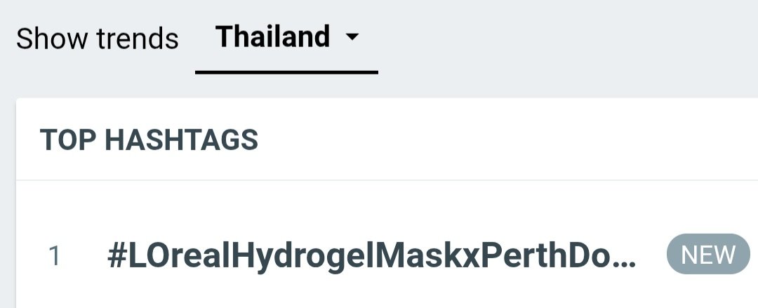 TrendforPerth's tweet photo. Hashtag trending no. 1 Thailand and no. 8 Worldwide 🥳

PERTHDOMIIA RADIANT GLOW

#LOrealHydrogelMaskxPerthDomiia https://t.co/iPHXCjqNEi