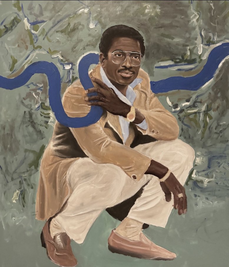RudolphWalkerDA's tweet photo. Honoured to be included in the @MuseumofColour Test Card exhibition. A tremendous thank you to the talented Geoffrey Chambers for this portrait. #MuseumOfColour #TestCardExhibition #GeoffreyChambers #TVPioneer #ProudTrini  #legacy https://t.co/xNKA0IclMa