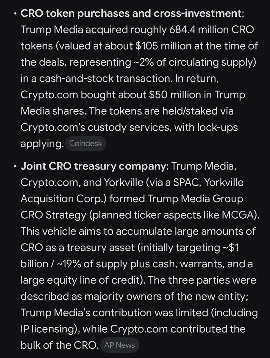 unrev's tweet photo. @martypartymusic Wow the Trumps use Crypto dot com that's hilarious

Terrible rates, huge fees, the BTC price is always much higher there, not sure how they avoid the arbitrage folks

Of course Trumps likely get special rates + they own a lot of CRO https://t.co/T4vHLsB1ra