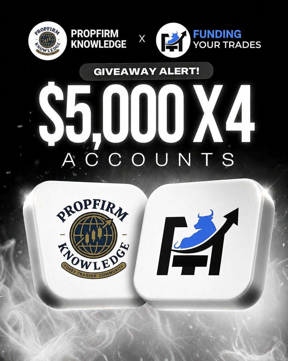 propfirmknow's tweet photo. $𝟮𝟬,𝟬𝟬𝟬 𝗙𝘂𝗻𝗱𝗶𝗻𝗴 𝘆𝗼𝘂𝗿 𝘁𝗿𝗮𝗱𝗲𝘀 𝗚𝗶𝘃𝗲𝗮𝘄𝗮𝘆!!

To Enter : 

1️⃣ Follow : @propfirmknow @fundingurtrades 

2️⃣ Like ❤️ Retweet 🔁 Tag 2 Friends 

3️⃣ Join their Discord : 
https://t.co/YTtFz5Urdt

Winners Announcement in 7 days 🏆 https://t.co/S2crC7cMJ6