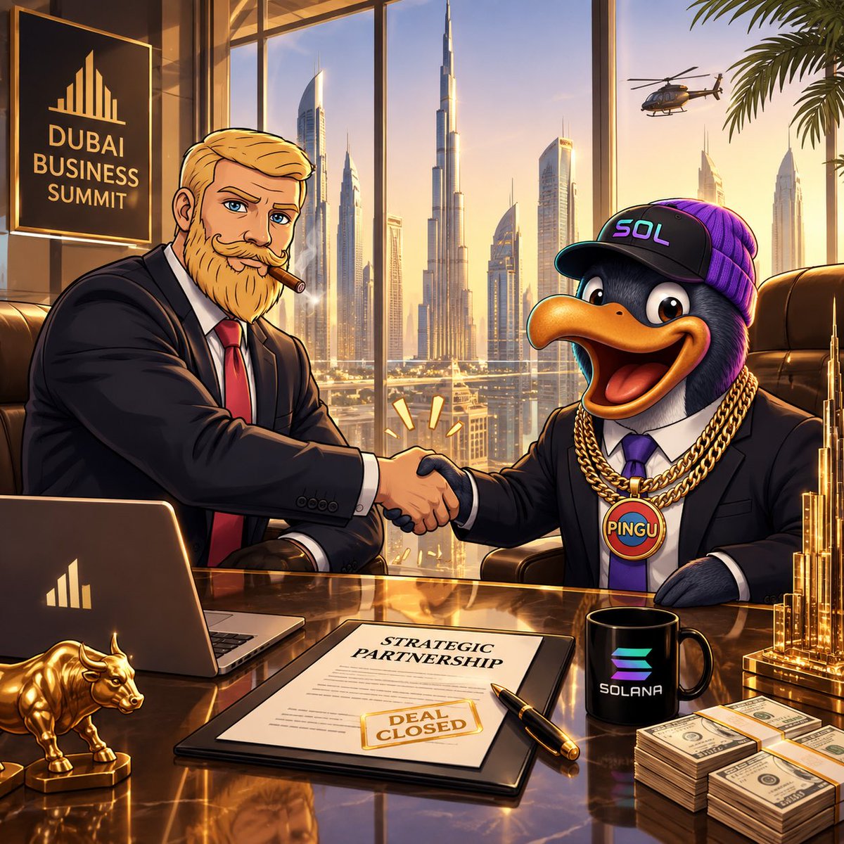 PinguMemeX's tweet photo. @GoldChainCowboi 🤝🐧 Big deals are being made behind the scenes.

The vision is clear, the mission is bigger, and the doors are open for everyone who wants to be part of something special.

@nogaybrother solana:C3RfugybjxYDsJDYtooFf5WU5p5Mrhc6Q1xR2QGJpump https://t.co/fL4IFA991x