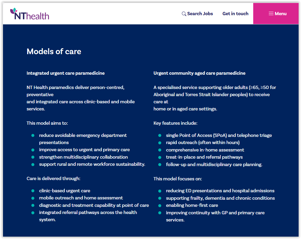 ParamedProf's tweet photo. Northern Territory publishes landmark #paramedicine model of care. It is a must read that addresses the mobilisation of #paramedics across the #health domain beyond the #ambulance sector. #EMS #AHP @ParamedicsUK @RosalieBoyce 
https://t.co/4UlIXgXKfX https://t.co/JZNOjqRmB2