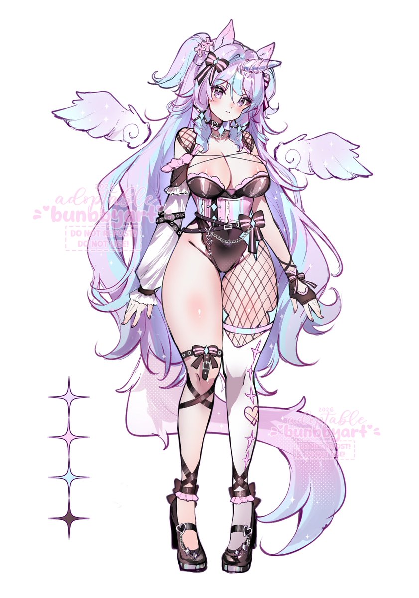 bunbbyart's tweet photo. offer to adopt: pastel goth unicorn✨🦄 
more info 🔽 https://t.co/c46ckS1Lse