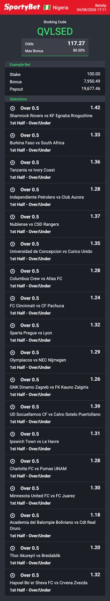 SportyLuke7's tweet photo. Something extra sweet for the #SportyCommunity 👇

QVLSED (117.27 odds)

1st Half over 0.5 picks💥 https://t.co/kXf2lee5IZ