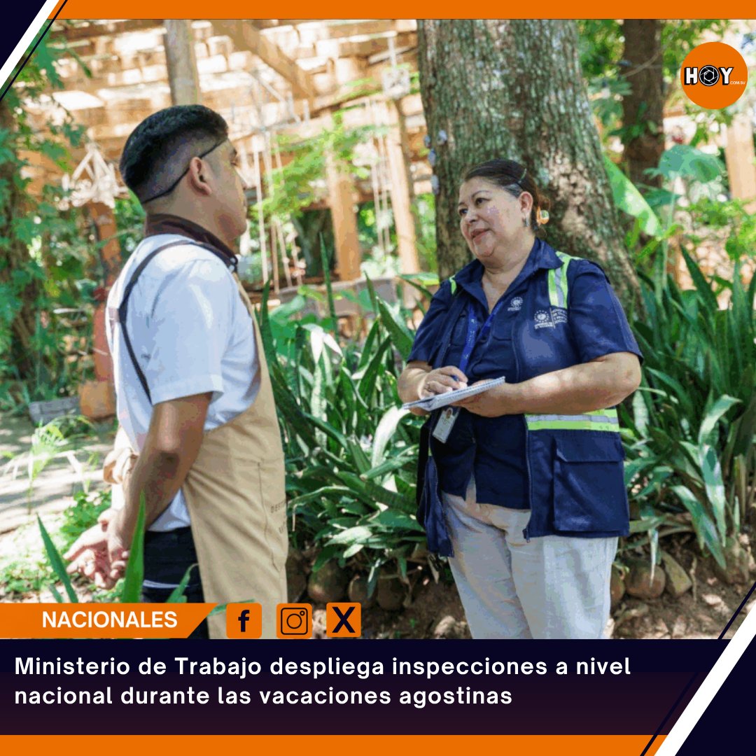 hoycomsv's tweet photo. #Nacionales 👷♂️ Ministerio de Trabajo despliega inspecciones en todo el país durante las vacaciones agostinas. @PrensaMiTrabajo
👉 Conoce todos los detalles de este operativo: https://t.co/6vrP9YTh4r
#ElSalvador @trabajosv #VacacionesAgostinas #Inspecciones 👷♀️📋🇸🇻
📝KG https://t.co/7I7P6JpfFR
