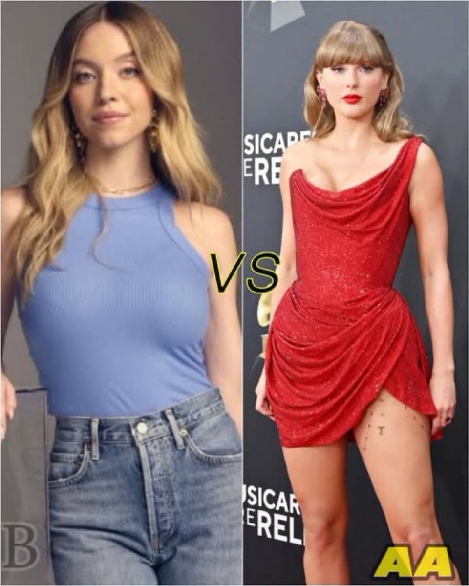 Excellentsalvic's tweet photo. Sydney Sweeney is more attractive than Taylor Swift???

Yes or No https://t.co/P44zgq7pnb