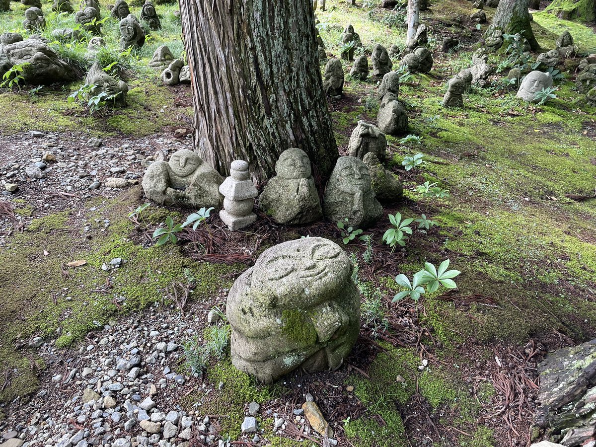 五百羅漢 普門寺参道の両脇に雑然と並ぶ石仏群。東日本大震災による