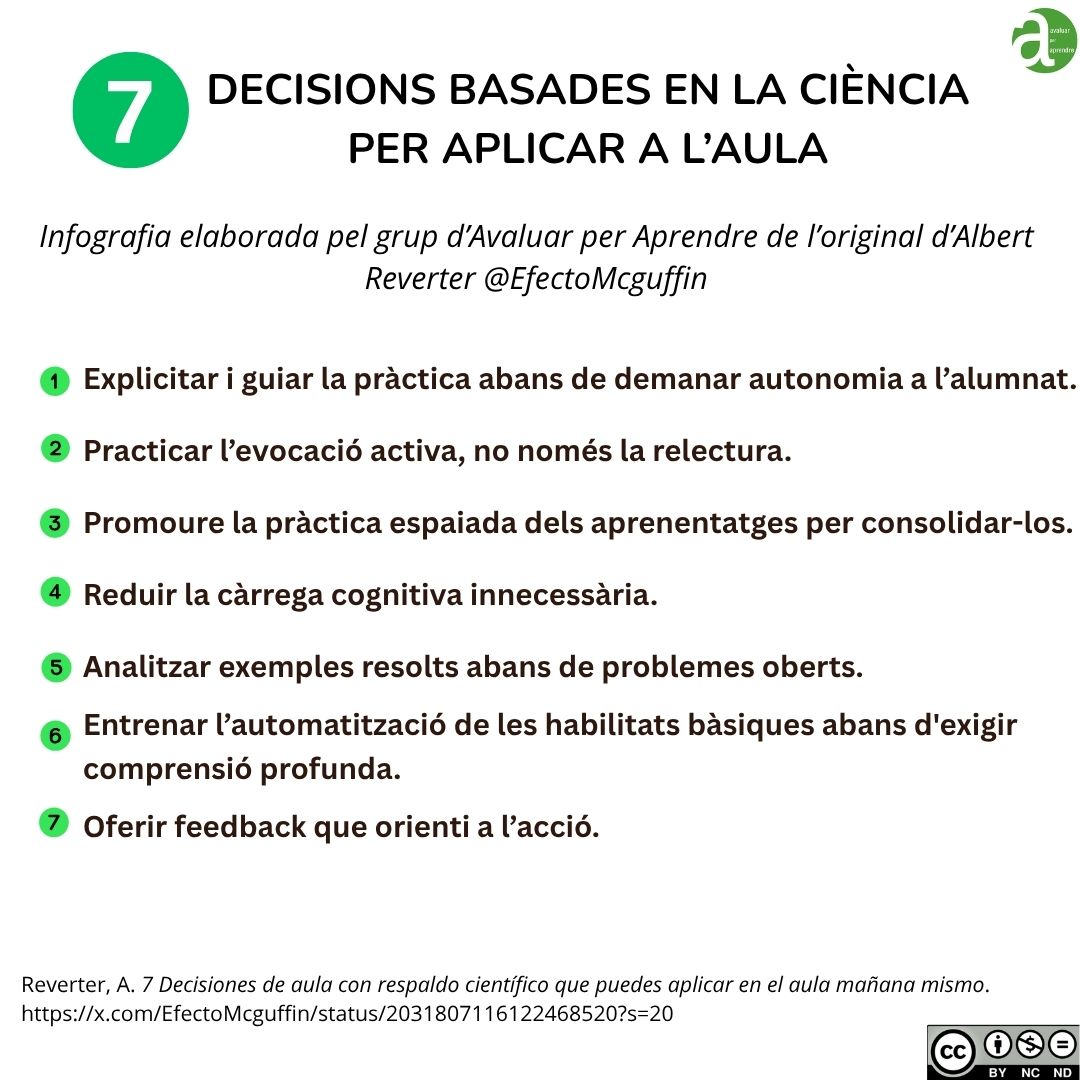RosaSensatAxA's tweet photo. 7 Decisions basades en la ciència per aplicar a l'aula. @EfectoMcguffin https://t.co/a2sJmsQXJ1