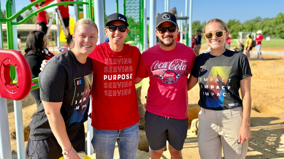 CokeCCBCC's tweet photo. What was once the historic Shuffletown Dragway will now be a place where Charlotte families can race down slides, spark imaginations and make memories for generations to come.

Coca-Cola Consolidated was proud to join @CocaColaCo, @CLTMotorSpdwy, @NASCAR, Mecklenburg County Parks & Rec, @Partners4Parks, @CunninghamRec, @gametimeplay, and hundreds of incredible volunteers to help transform the site of Shuffletown Dragway into a new playground built for play, connection and community.

Cheers to building stronger communities, one playground at a time. ❤️🥤