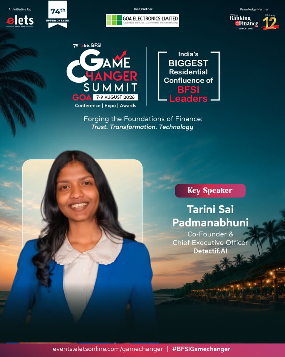 tarini_axory's tweet photo. Catch us @Detectifai at the Elets BFSI Gamechanger Summit in Goa this week, as Conversational AI & Deepfake Detection Partner.

We build the voice layer for banks and NBFCs. Outbound, agents for collections and verification. 

Your Voice Agent and deepfake detection needs sorted!

Booth all 3 days. Speaking Friday 2:15, main stage, DM me if you'll be there!