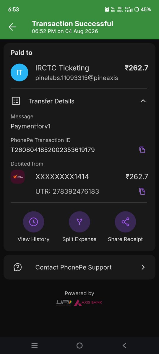 1greatindia2's tweet photo. @IRCTCofficial @tourismgoi My account has been debited but the ticket has not been booked.pleas help
Otherwise, I will file a complaint against you. https://t.co/ny6CRQlO9i