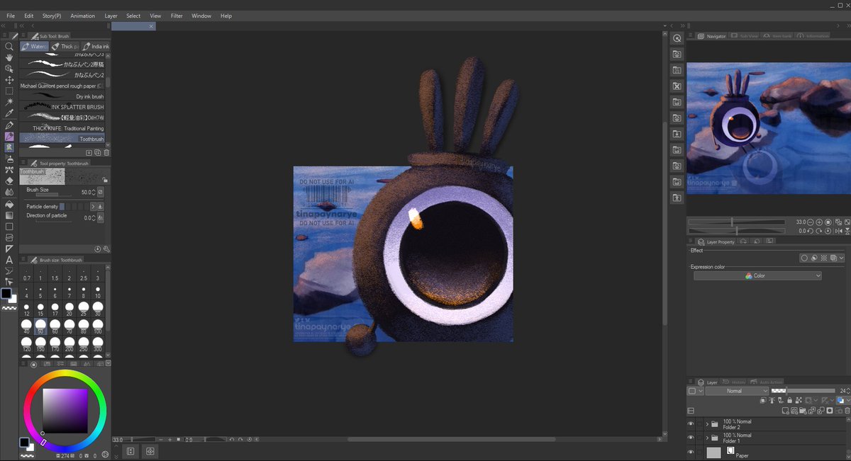 tinapaynarye's tweet photo. A Patapon peeking out of Almighty's canvas https://t.co/Yd22aIvyGD